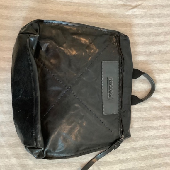 Black leather backpack - Police - Picture 2 of 8